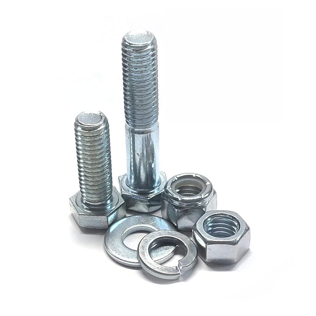 Titan Industrial Supply- 5,445 pcs Grade 5 Coarse Hardware Assortment Kit with Hex Cap Screws, Hex Nuts, Nylon Locknuts, Washers, & Two Durham 40 Hole Metal Bin
