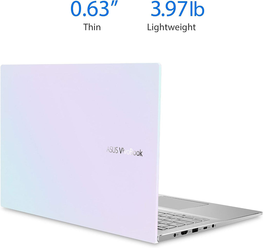 ASUS VivoBook S15 S533 Thin and Light Laptop, 15.6' FHD Display, Intel Core i7-1165G7 CPU, 16GB DDR4 RAM, 512GB PCIe SSD, Wi-Fi 6, Windows 11 Home, AI Noise-Cancellation, Dreamy White, S533EA-DH74-WH