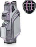 Max Lightweight Golf Cart Bag with Dual Handles and 14 Way Individual Full Length Dividers, Golf Club Bag with 11 Pockets, Large Putter Well, Double Strap Cooler for Men & Women