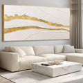 VAYIMDH White and Gold Oil Painting Wall Art Abstract Wall Decor Line Hanging Art 32'x70' Large Artwork for Living Room Decorative Pictures for Office