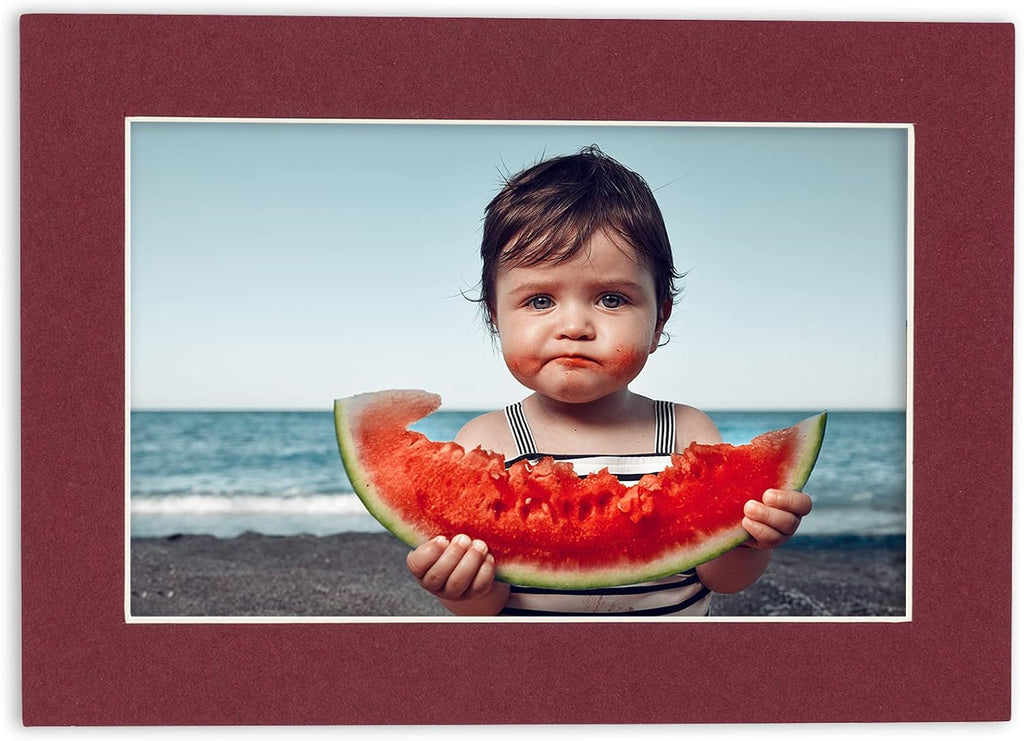 11x14 Mat for 12x18 Frame - Precut Mat Board Acid-Free Show Kit with Backing Board, and Clear Bags Maroon 11x14 Photo Matte Made to Fit a 12x18 Picture Frame Matboard for Framing, Pack of 10 Mats