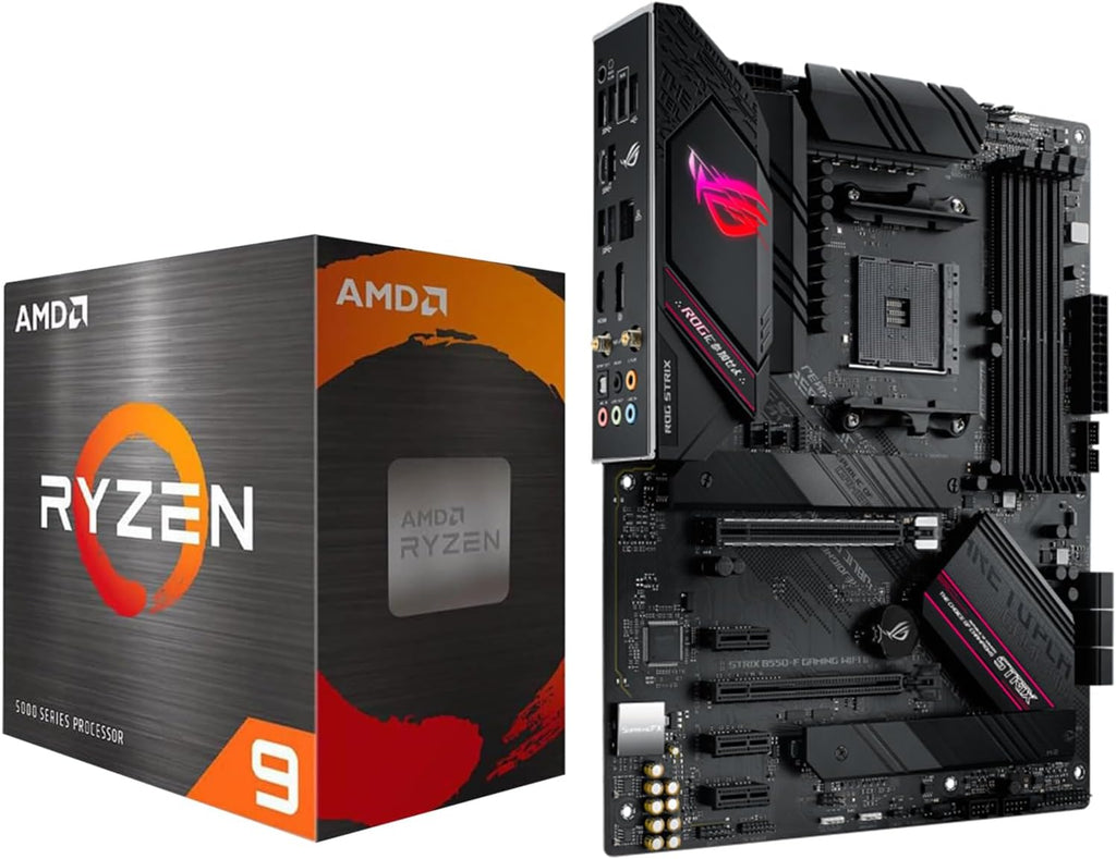 MICRO CENTER AMD Ryzen 9 5900XT Desktop Processor with ASUS ROG Strix B550-F Gaming WiFi II AM4 ATX Gaming Motherboard