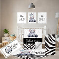 Terwex Personalized Baby Crib Bedding Set, 5 Pcs Custom Name Nursery Bedding Set, Striped Zebra Baby Bedding Set for Girls Boys, Double Layer Flannel Baby Crib Set, Toddlers Infants Customized Gifts