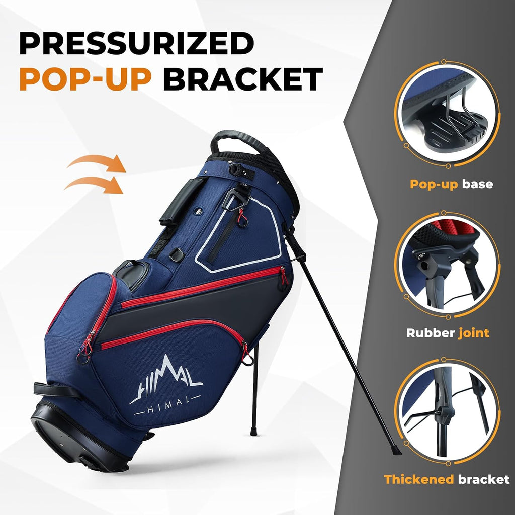 uniHimal 14 Way Dividers Golf Stand Bag Lightweight, Golf Bag for Men Women with Multiple Pockets, Dual Strap and Rain Cover Hood