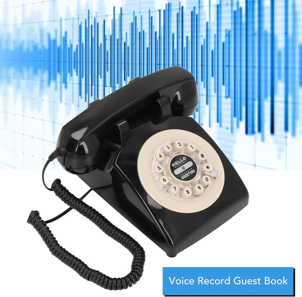 Audio Guest Book Wedding Phone, 120 Hours Recording 8G Capacity Audio Guestbook Phone for Wedding, Vintage Record Customized Audio Messages Guest Book for Bridal Shower, Birthday