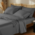 LBRO2M 1000 Thread Count 100% Egyptian Cotton Sheets Set 6 Piece Sets California King Bed Sheet Deep Pocket Sheet Set 16' Soft Comfortable All Season (California King, Dark Gray)