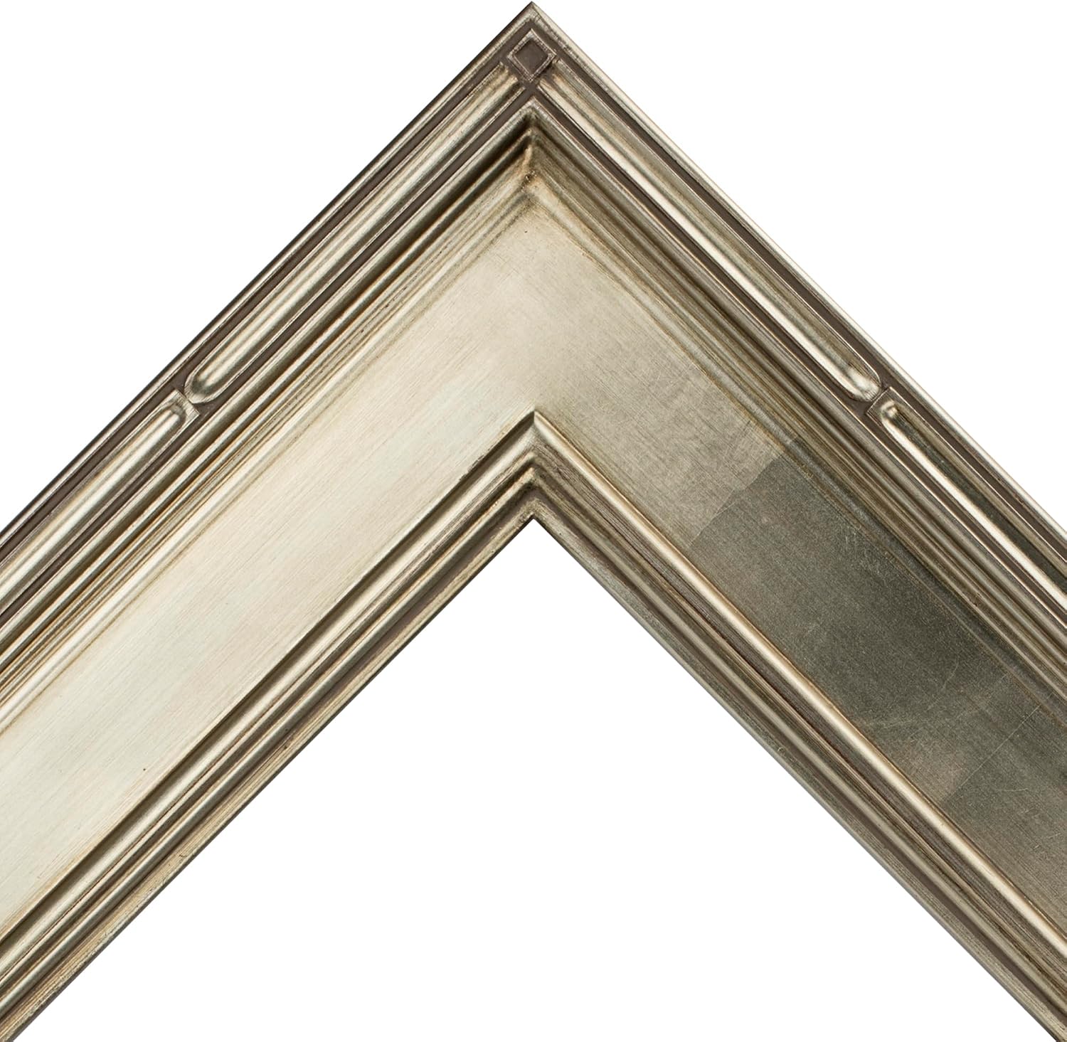 Creative Mark Museum Plein Aire Ornate Picture Frame - 24x24 - Silver Leaf - Pack of 1, High-End Antique Style Frames - Open Back with No Glass or Backing