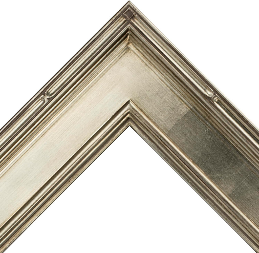 Creative Mark Museum Plein Aire Ornate Picture Frame - 18x24 - Silver Leaf - Pack of 1, High-End Antique Style Frames - Open Back with No Glass or Backing