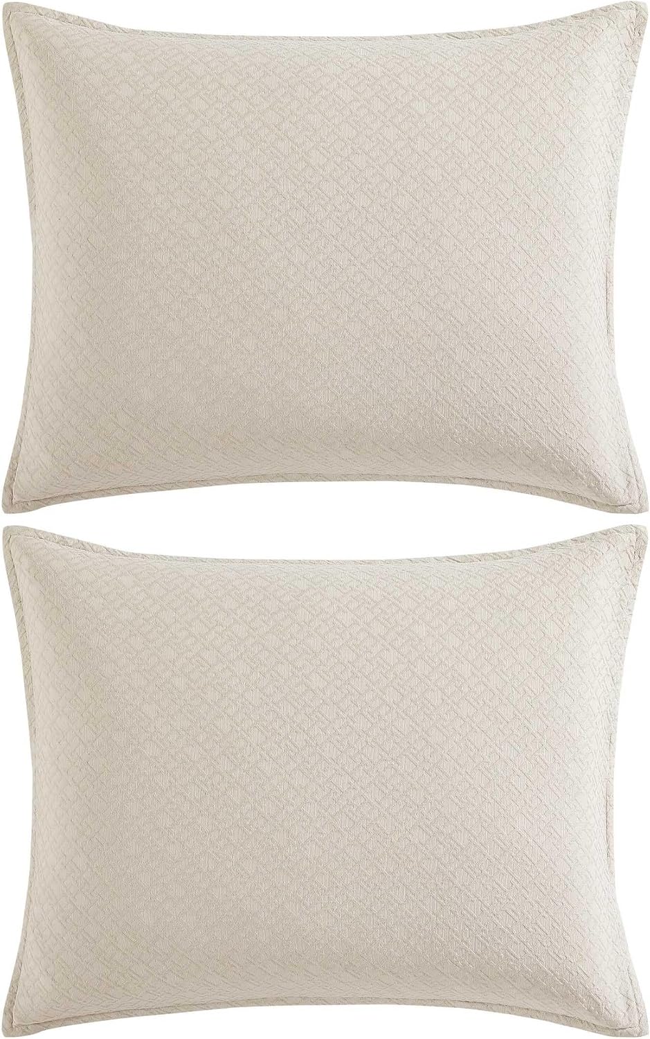 Tommy Hilfiger - King Comforter Set, Soft Textured Cotton Matelassé Bedding, Medium Weight for Year Round Comfort, 3 Piece Bed Set with Matching Pillowcases (Monogram Beige)