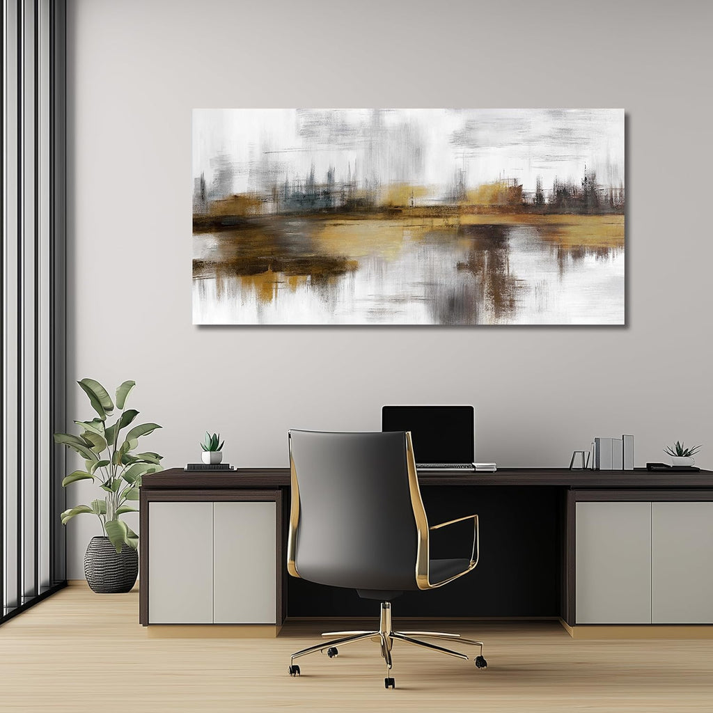 Belmrxne Large Abstract Wall Decor Brown and Grey Wall Art for Living Room Aesthetic Canvas Painting Modern Wall Prints Minimalist Home Decor Artwork 29x58 Inches