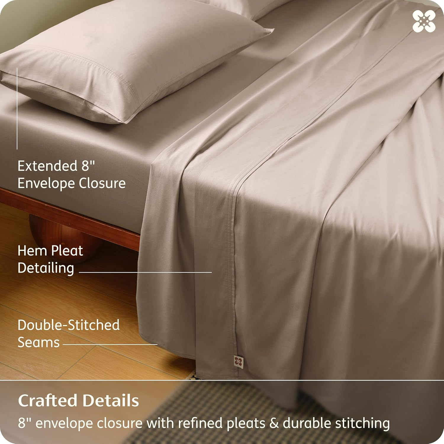 Bedsure Bamboo Viscose Cooling Sheets, Rayon Cotton Serene Blend, PureWoven, Breathable & Buttery Soft King Size Sheets Set, Deep Pocket Up to 18', Hotel Luxury Bedding for Hot Sleepers, Simply Taupe