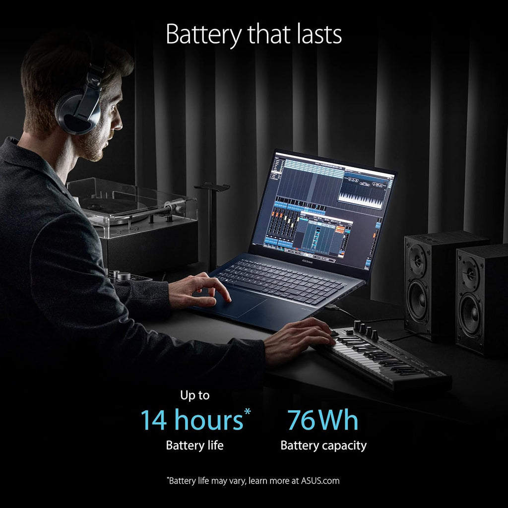 ASUS Zenbook Pro 17 Laptop, 17.3' Pantone Validated Display, AMD Ryzen 7 6800H CPU, AMD Radeon Graphics, 8GB RAM, 512GB SSD, WiFi 6E, Windows 11 Home, Tech Black, UM6702RA-DB71