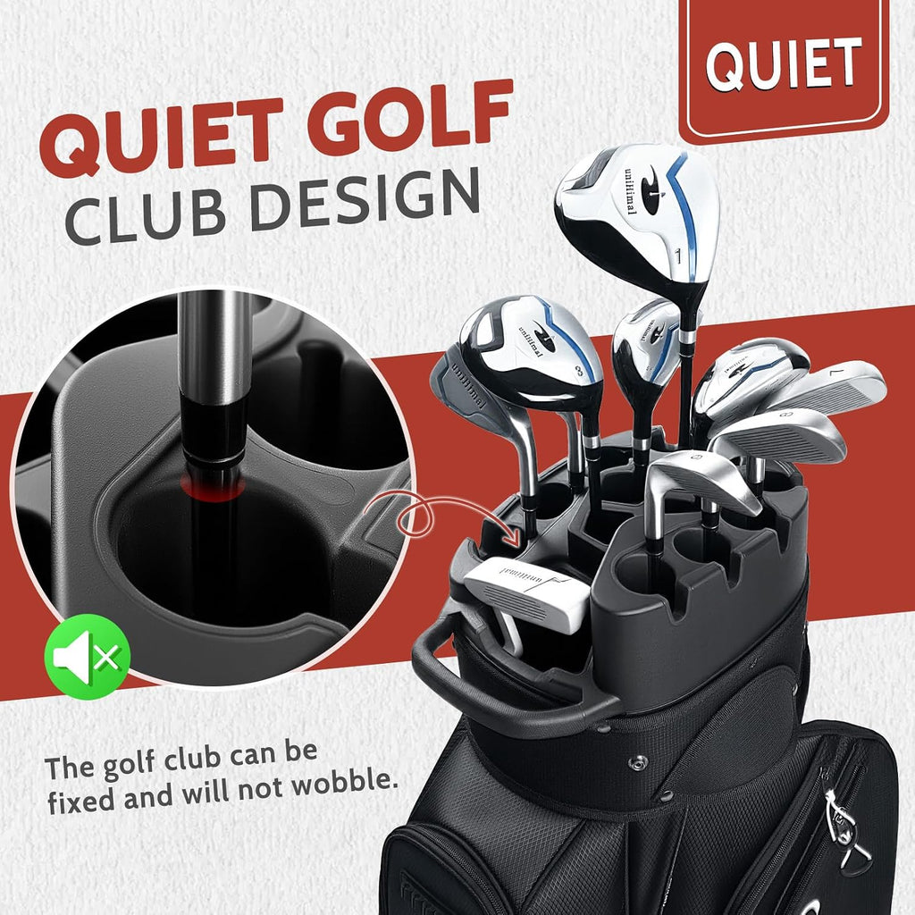uniHimal14-Way Golf Cart Bag Pro with Full Length Divider Top, Golf Bag for Men with Handles and Rain Cover