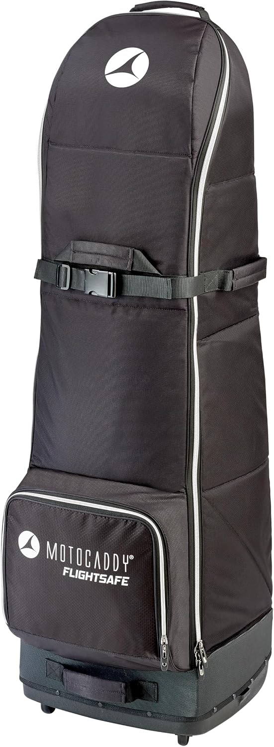 Motocaddy FlightSafe Golf Bag Travel Cover, Durable Padded Golf Club Travel Bag with Wheels, Reinforced Base, Airline-Ready Travel Case for Golf Bags and Clubs