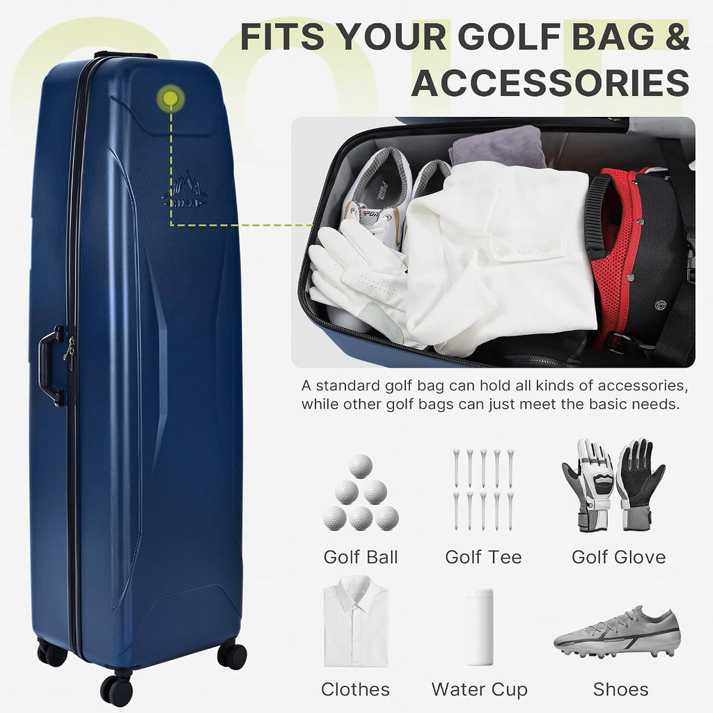 uniHimal Hard Case Golf Travel Bag with Wheels - PC Hard Shell Design Waterproof, Durable & Large Capacity - Golf Travel Case for Golf Clubs Ultimate Protection.