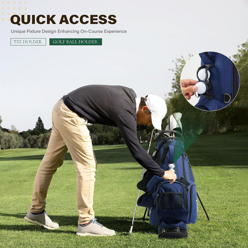 uniHimal Golf Stand Bag with 7 Way Top Dividers, Lightweight Golf Bags for Men Women with Multiple Pockets, Dual Straps