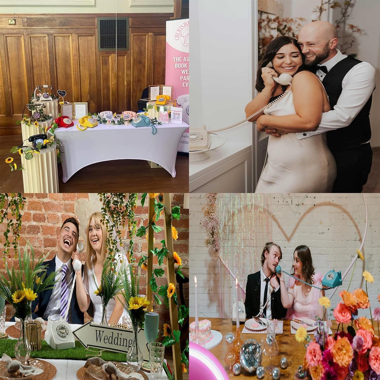 Audio Guest Book Wedding Phone, Record Customized Audio Message with Guest Book Retro Phone Audio GuestBook for Wedding Birthday Party Confession Audio Message Voicemail (Blue - Key)
