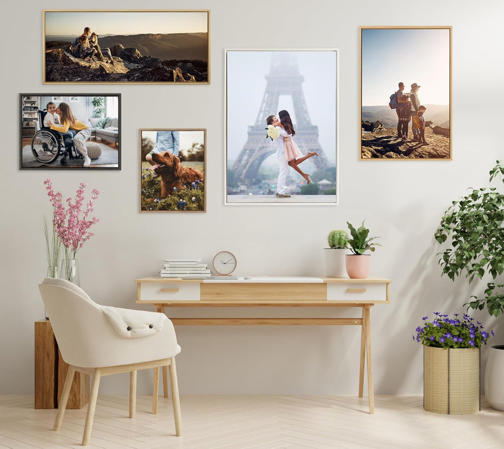 Kate and Laurel Custom Printed Framed Canvas Wall Art, 38x28 Black, Sylvie Personal Canvas Print with Your Photos for Bedroom or Living Room Gallery Wall Decor | Printed and Hand Framed in the USA