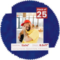 Poster Palooza Pack of 25 Acid Free 11x14 Mats Bevel Cut for 8.5x11 Photos - Royal Blue Suede Precut Matboards For Pictures, Photos, Framing - 4-ply Thickness