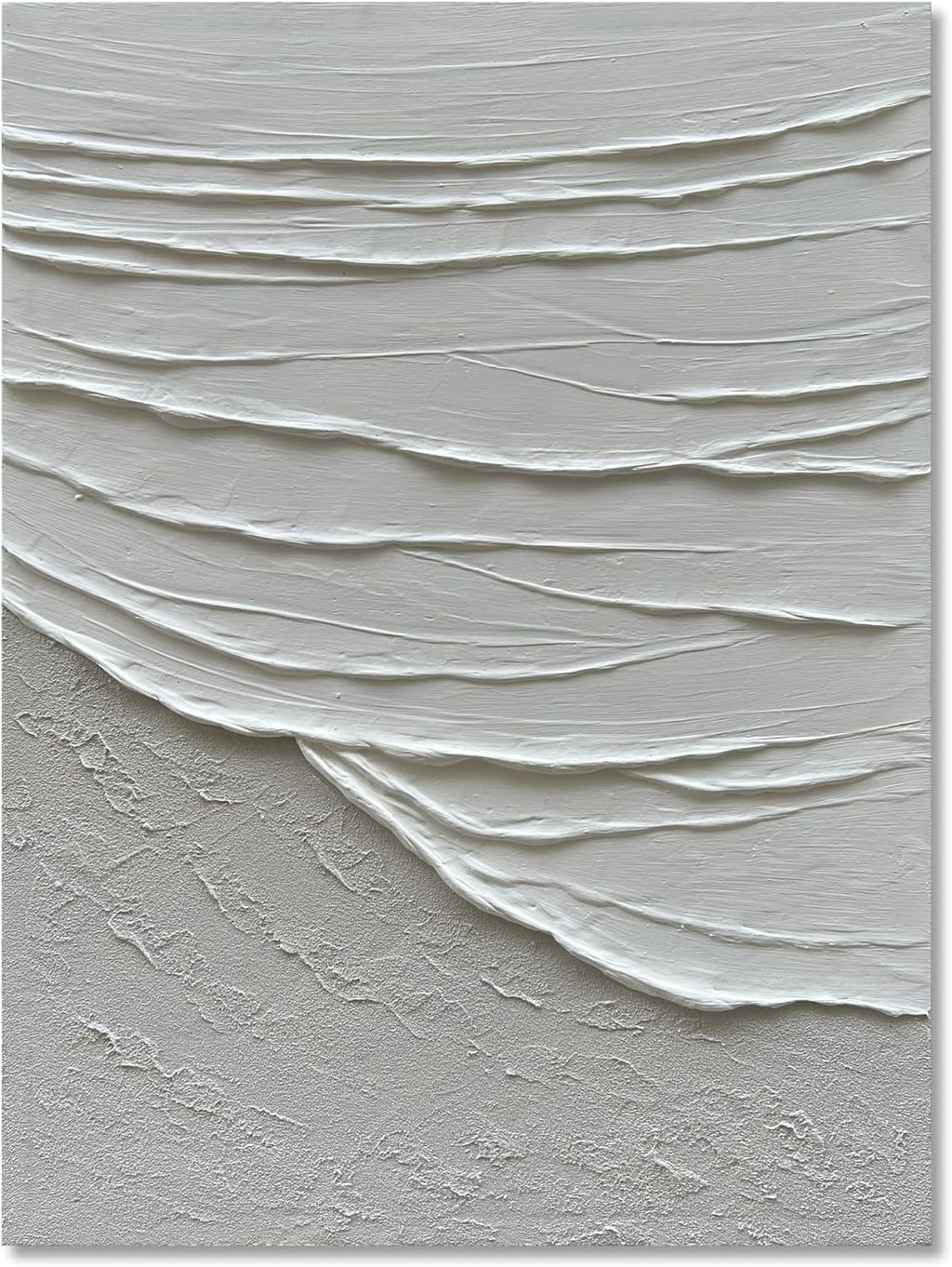 NANKAI Hand Painted Modern Abstract Painting 3D Textured Canvas Wall Art Minimalism Ocean Wave Oil Painting Living Room Bedroom Wall Decoration 28x40 Inches