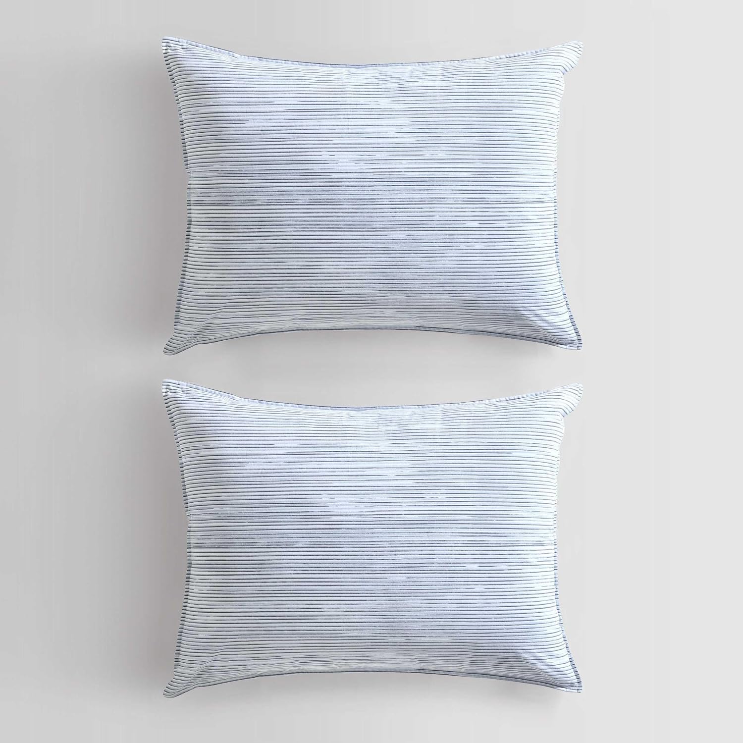 Calvin Klein - Queen Comforter Set, Crisp & Tailored Cooling Bedding w/a Naturally Smooth Cotton Percale Lightweight Feel – 3 Piece Bed Set with Matching Pillowcases (Wavy Striped Blue)