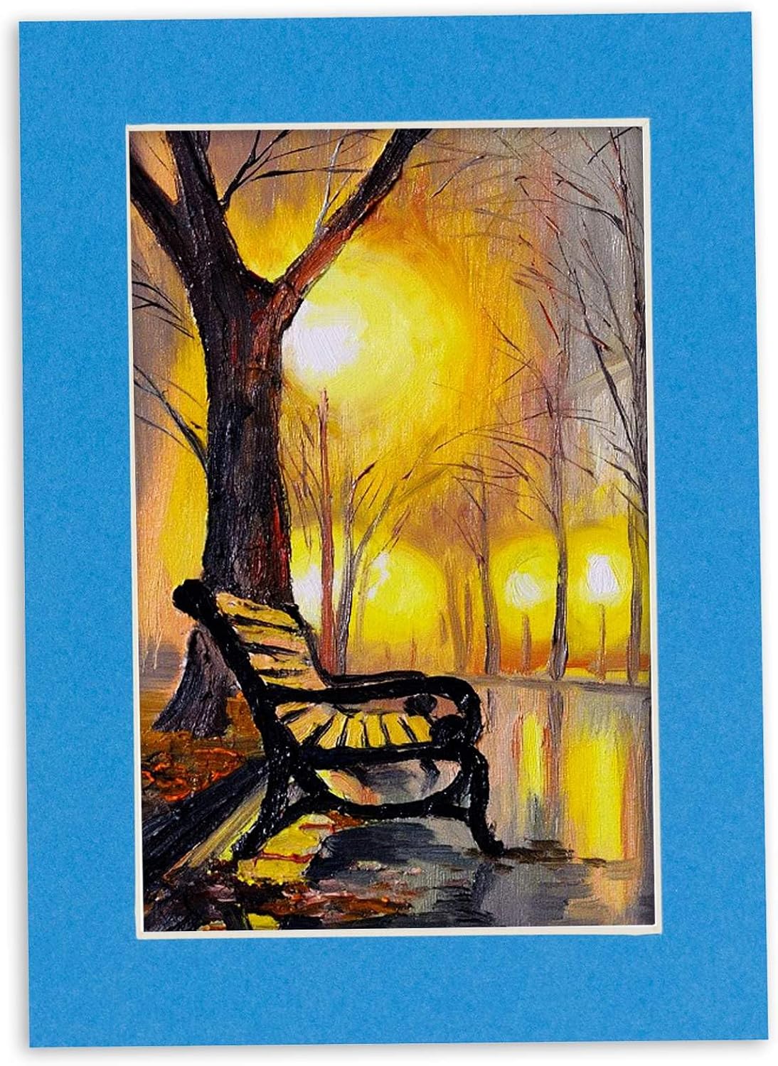 11x14 Mat for 12x18 Frame - Precut Mat Board Acid-Free Show Kit with Backing Board, and Clear Bags Bay Blue 11x14 Photo Matte Made to Fit a 12x18 Picture Frame Matboard for Framing, Pack of 25 Mats