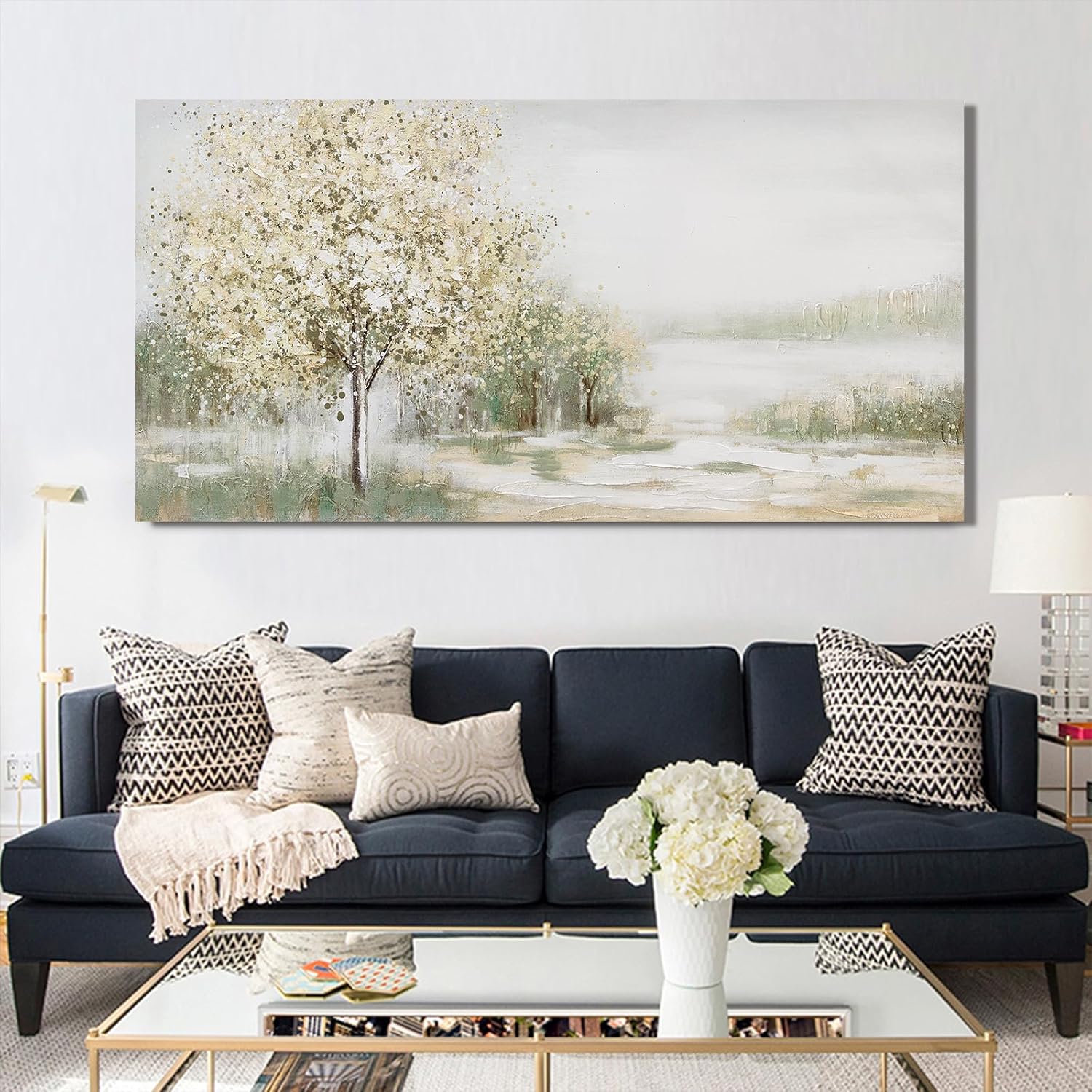 Canvas Wall Art Decor Large Green Wall Art for Living Room Natural Landscape Wall Art Decor Canvas Art Wall Decor Oversized Wall Art Prints for Room Bedroom Office Decor 29'X58'