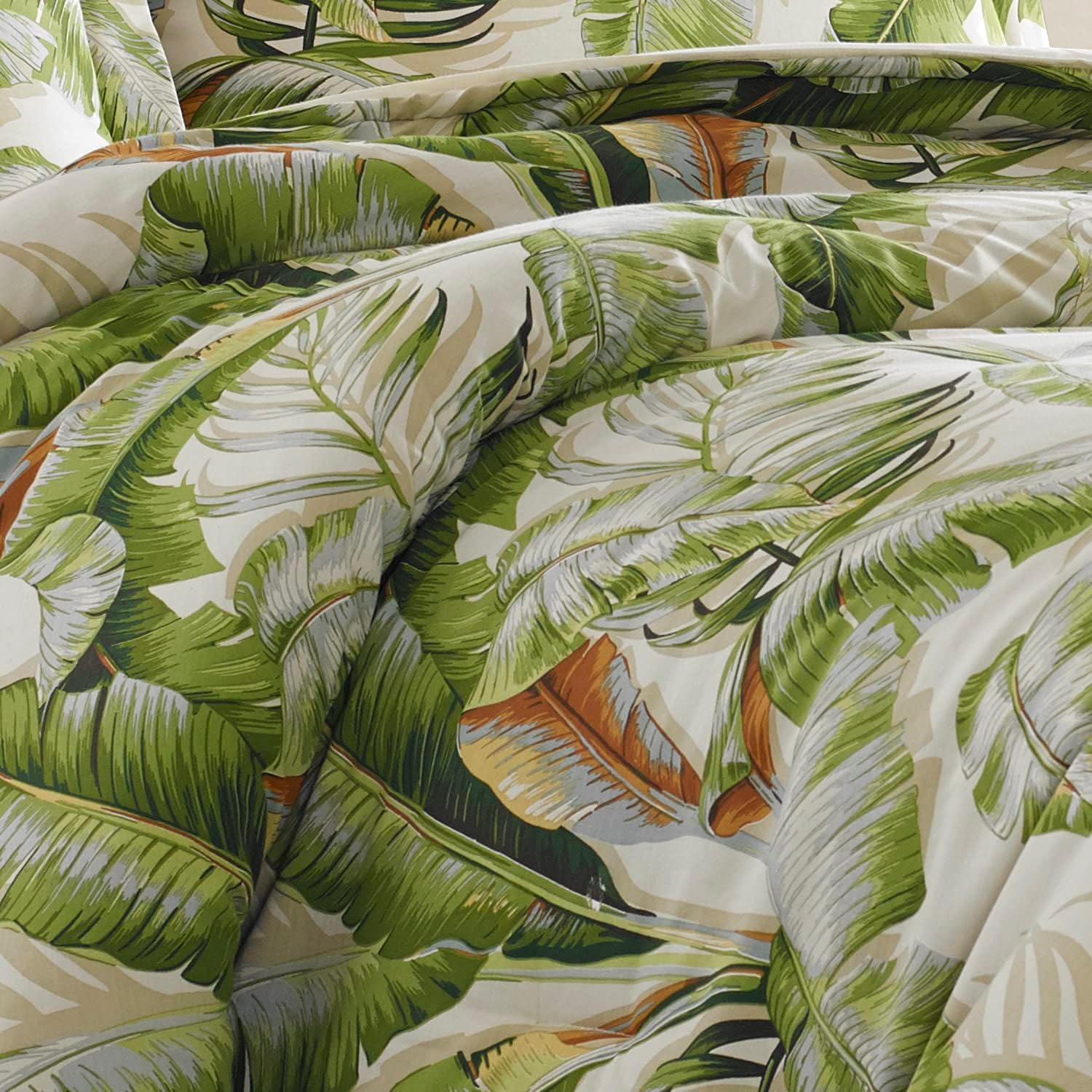 Tommy Bahama - California King Comforter Set, Cotton Sateen Bedding with Matching Shams & Bedskirt, Bedding Set for All Seasons (Palmiers Green, California King)