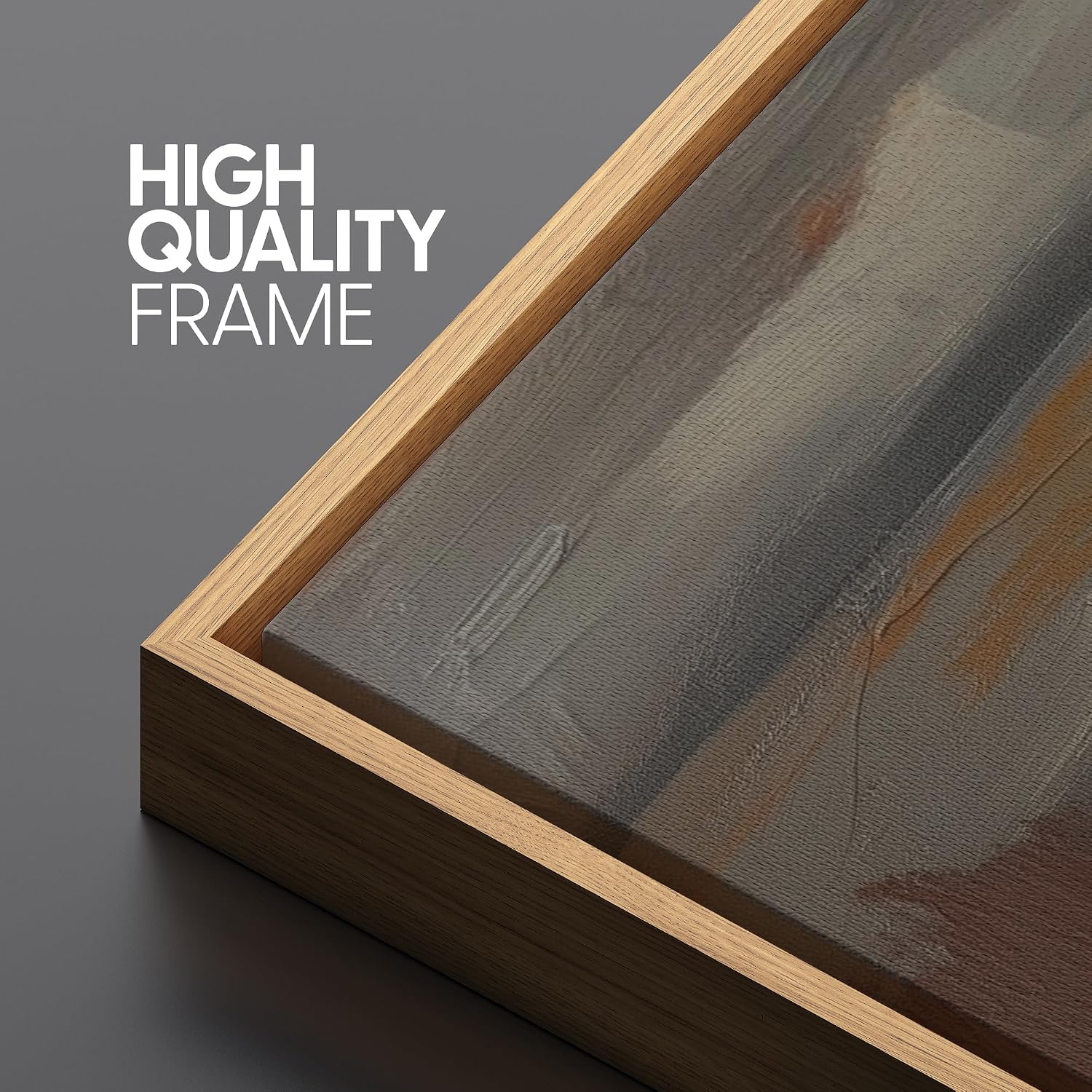SIGNLEADER Framed Canvas Print Wall Art Set Desert Horizon Abstract Neutral Landscape Illustrations Minimal Decorative Bohemian for Living Room, Bedroom, Office - 24'x36'x3 Natural