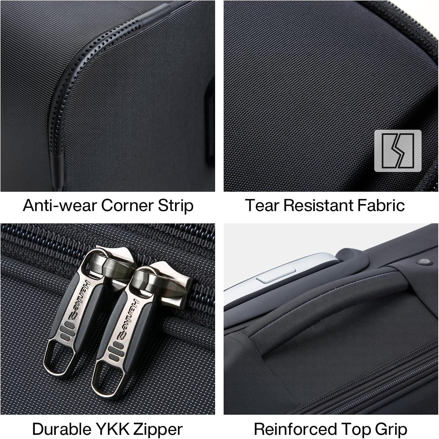 Hanke Expandable 28 Inch Luggage with Spinner Wheels Softside Suitcase Large Rolling Luggage Bag for Travel Checked Suitcases(Black)