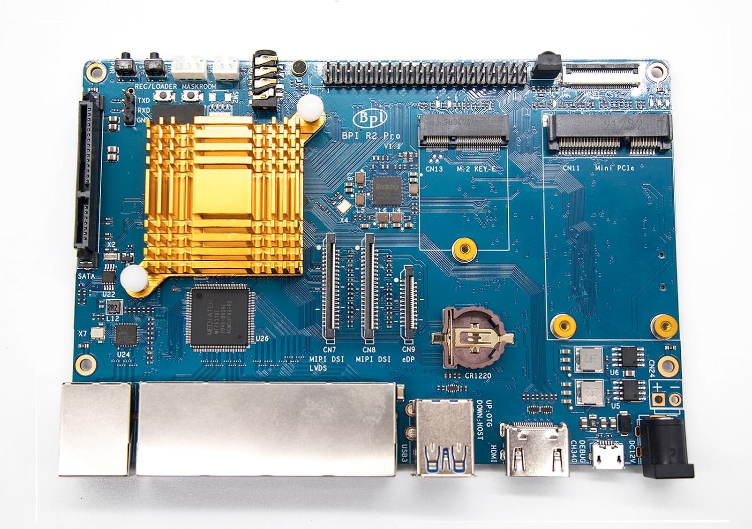 Banana Pi BPI-R2 Pro Open Source 5 Gigabit Port Wireless Smart WiFi Router 2G LPDDR4 and 16G EMMC Developement Based in Linux OpenWRT for NAS VPN Server and DIY Software