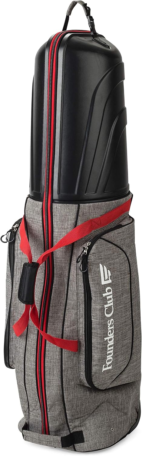 Founders Club Golf Travel Bag with Wheels - Lightweight Travel Cover & Case for Airlines - Club Protection with ABS Hard Top & Standup Pole Stiffening System