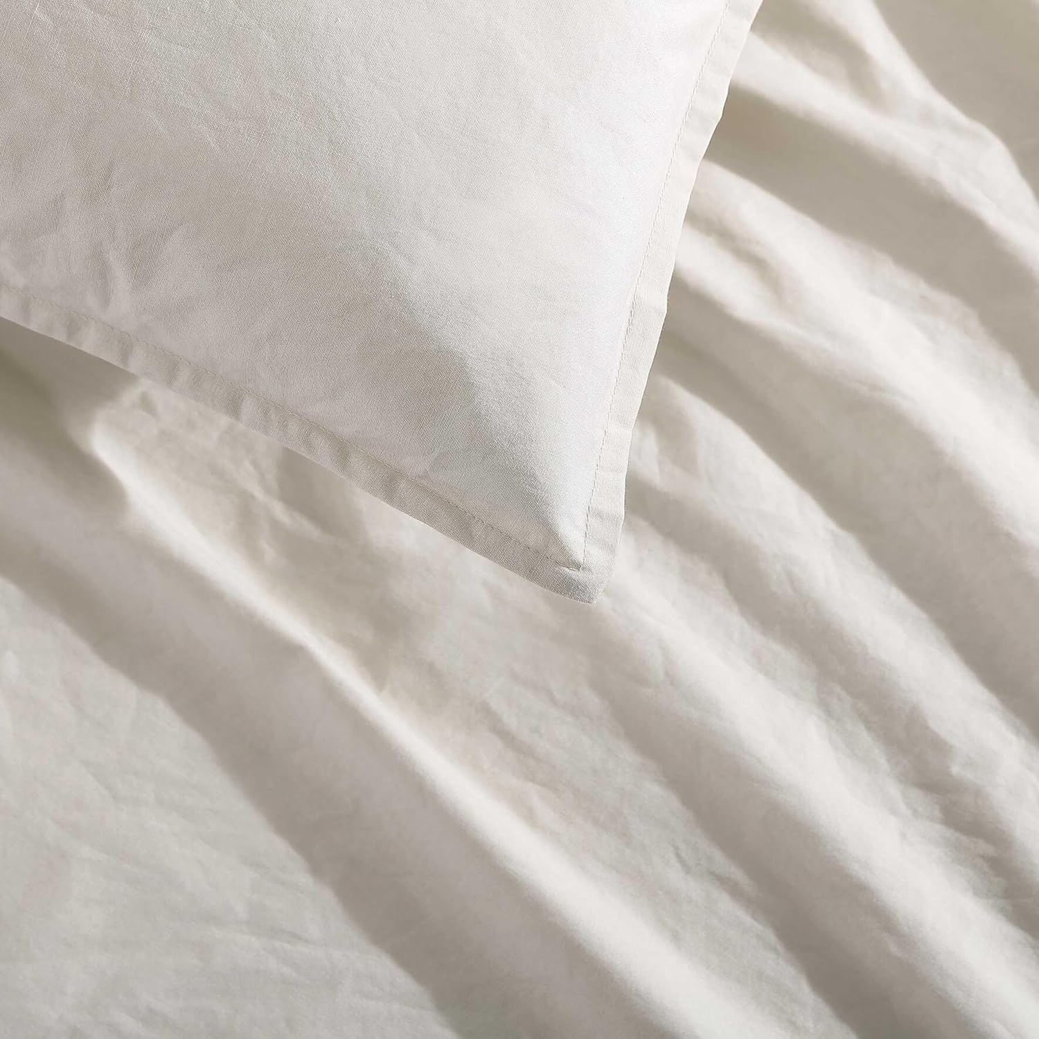 Calvin Klein - Twin/Twin XL Comforter Set, Modern Cotton Washed Percale Bedding with Matching Shams, Oeko-Tex Certified (Washed Percale Beige, Twin/Twin XL)
