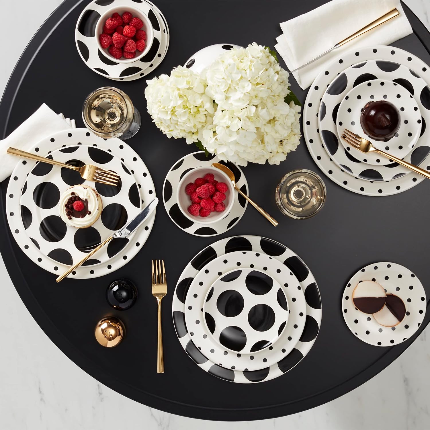 Kate Spade New York Dot Assorted Dinner Plates, Set Of 4, 7.95, White