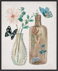Amanti Art Framed Canvas Wall Art 28x23 Butterflies and Flowers IV by Melissa Wang, Framed Wall Art Canvas, Still Life Artwork, Modern Decor, Medium Poster Painting for Living Room, Bedroom, Bathroom