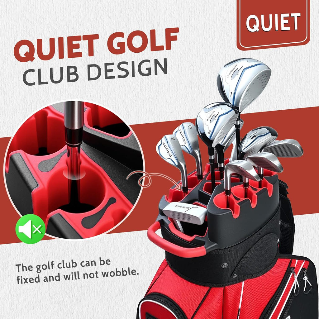 uniHimal14-Way Golf Cart Bag Pro with Full Length Divider Top, Golf Bag for Men with Handles and Rain Cover