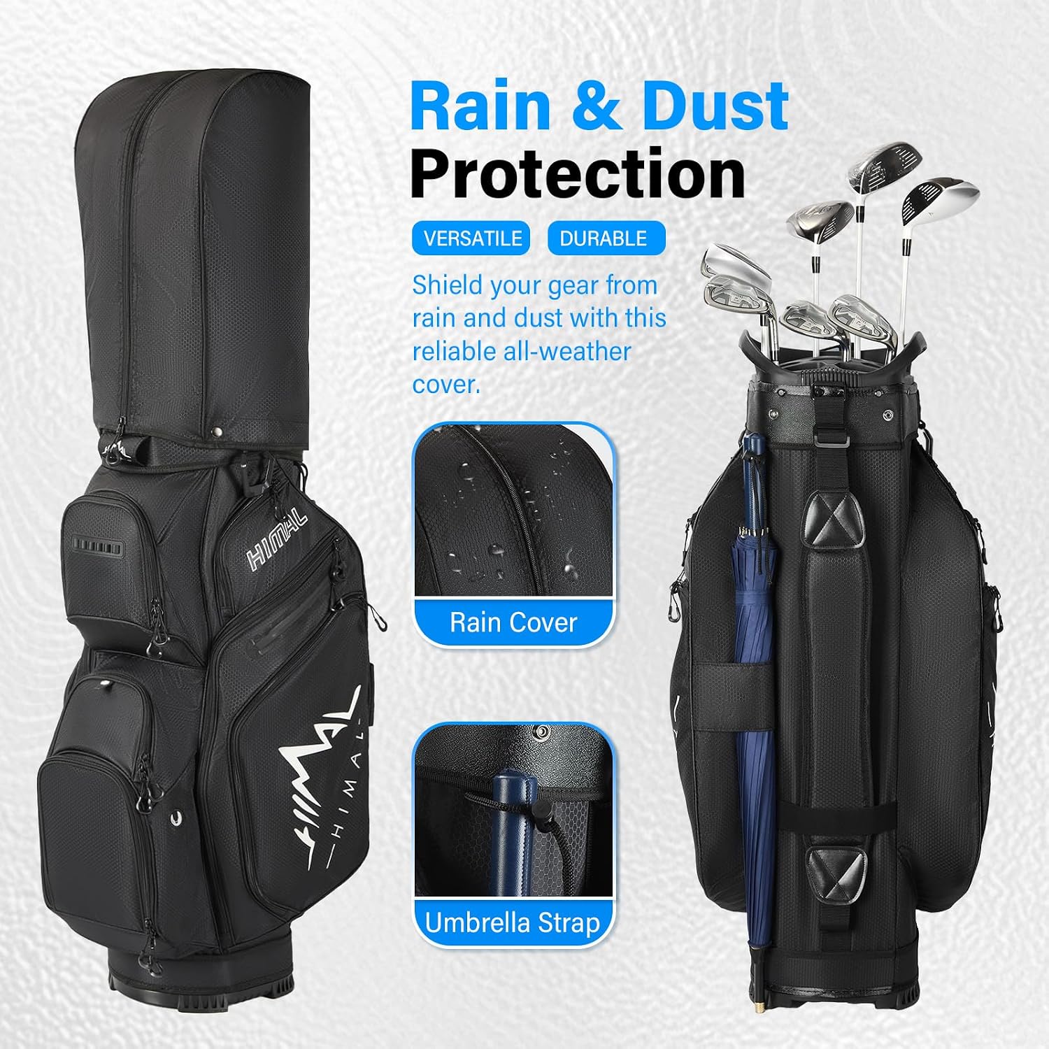 uniHimal 14-Way Golf Cart Bag, Full Length Premium Golf Bag for Men with Cooler Pocket, Handles and Rain Cover
