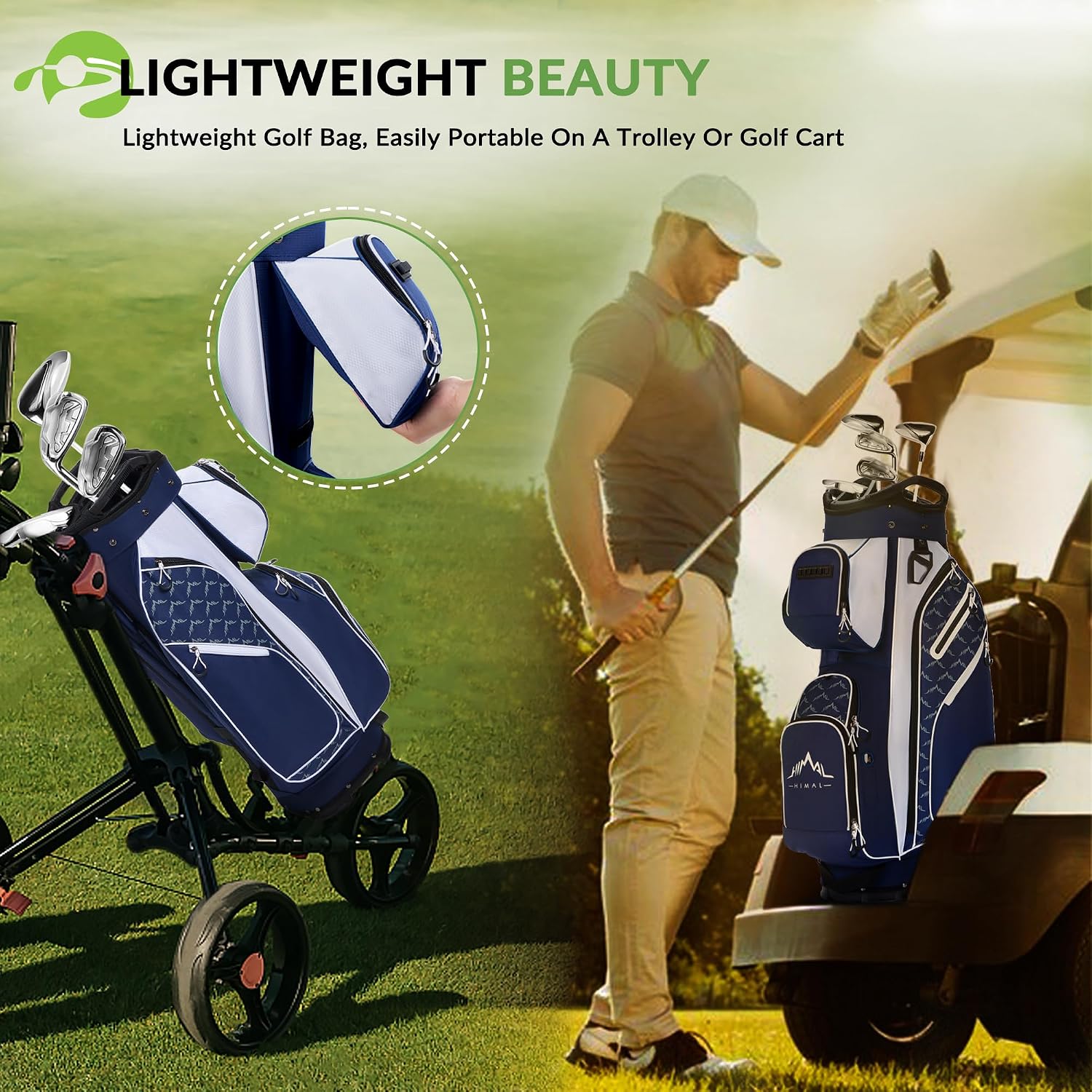 uniHimal 14 Way Golf Cart Bag Featuring Full-Length Divider Top and Multiple Pockets, Golf Bag for Men with Handles and Rain Cover
