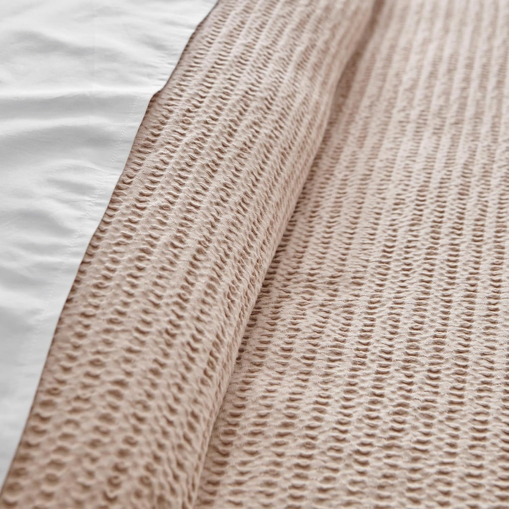 Levtex Home Cloud Waffle Queen Duvet Cover Set (90x94in) with 2 Pillow Shams (26x20in) - Solid Waffle Cotton Texture - Blush - 100% Cotton Queen Size Duvet Cover Set - Soft, Pre-Washed