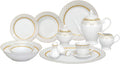 Lorren Home Trends 57-Piece Porcelain Dinnerware Set, Beatrice, Service for 8