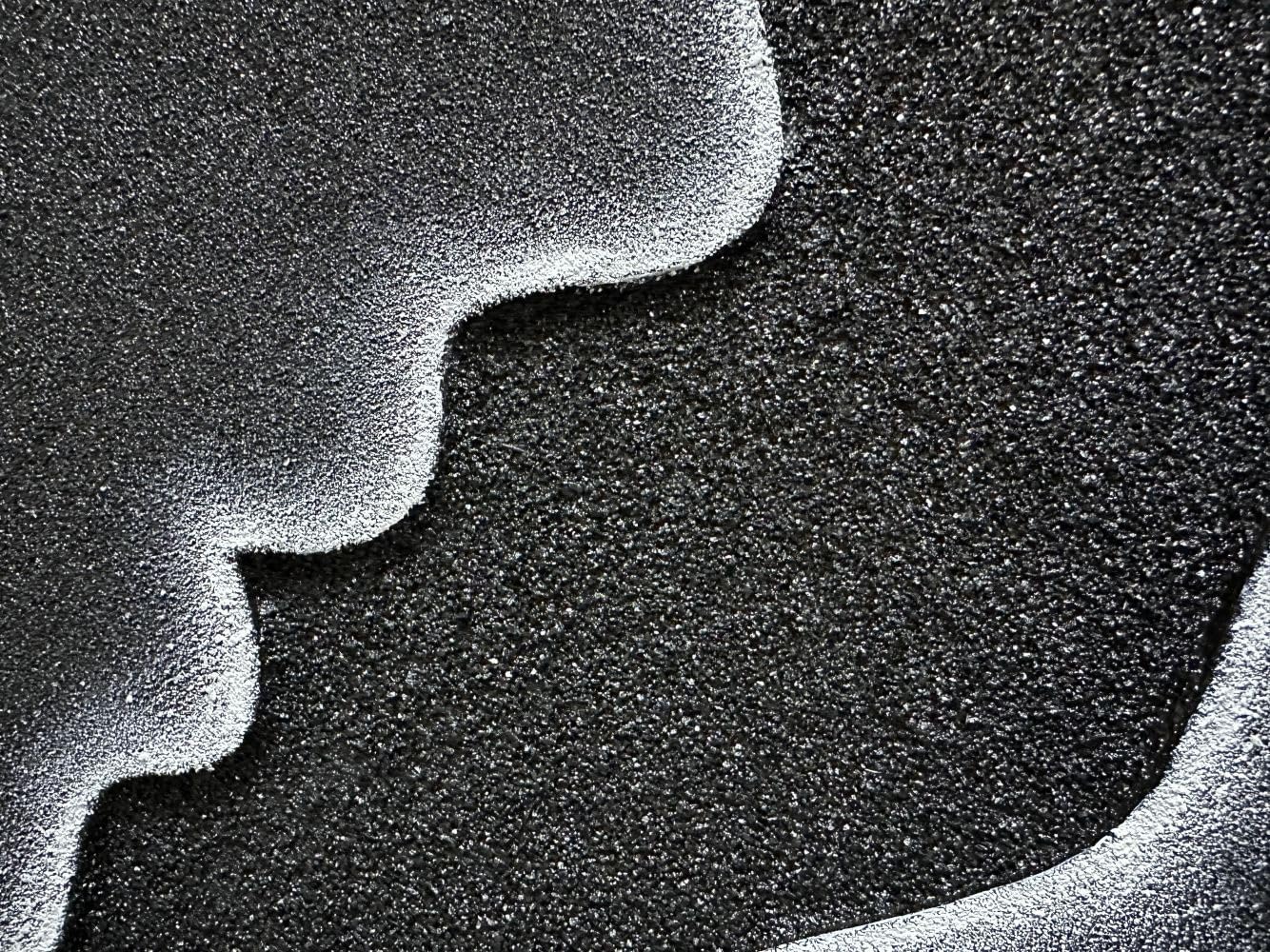 zoinart Creative Black and White Textured Wall Art, Handmade Abstract Romantic Plaster Paintings, Relief Art 24x36 inch