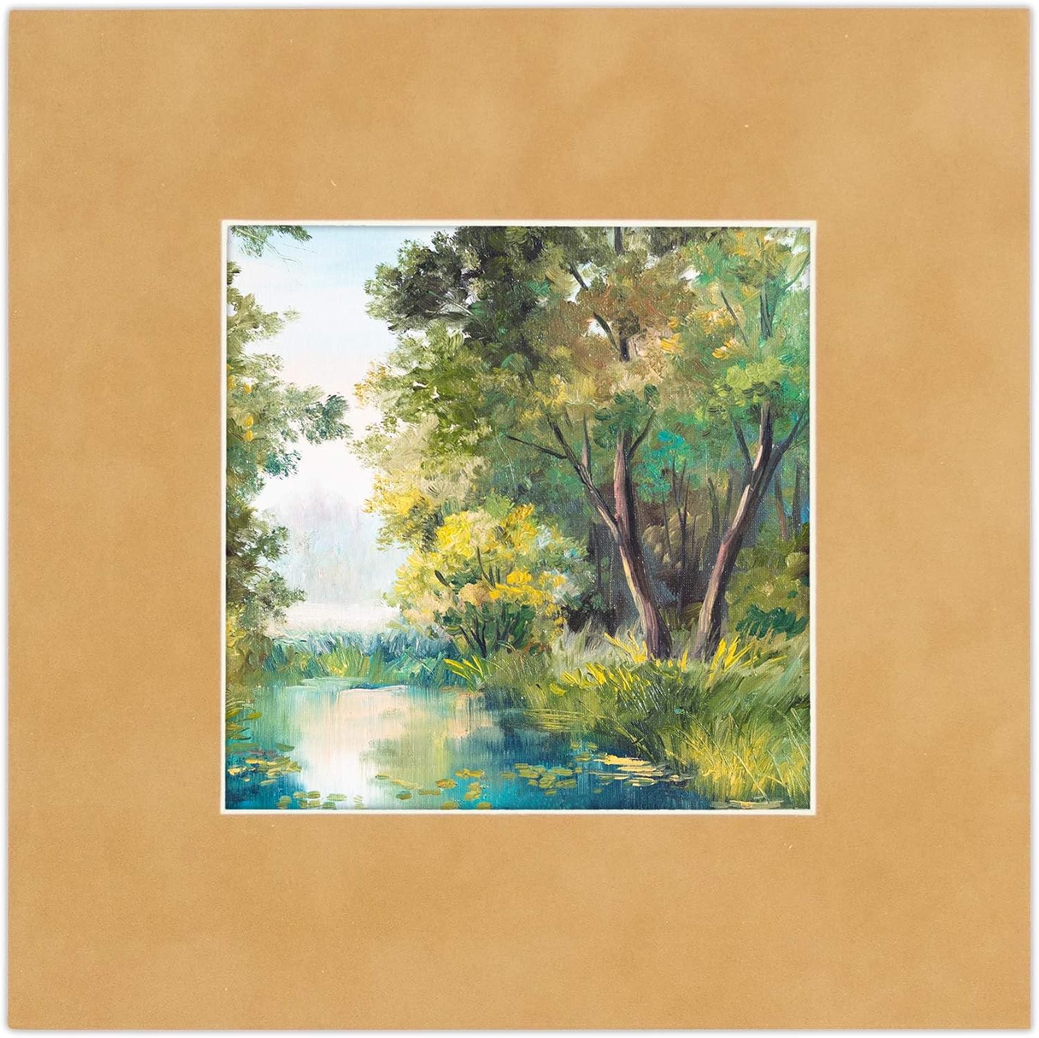 Poster Palooza Pack of TEN 11x14 Mats Bevel Cut for 8.5x11 Photos - Acid Free Beige Suede Precut Matboards For Pictures, Photos, Framing - 4-ply Thickness