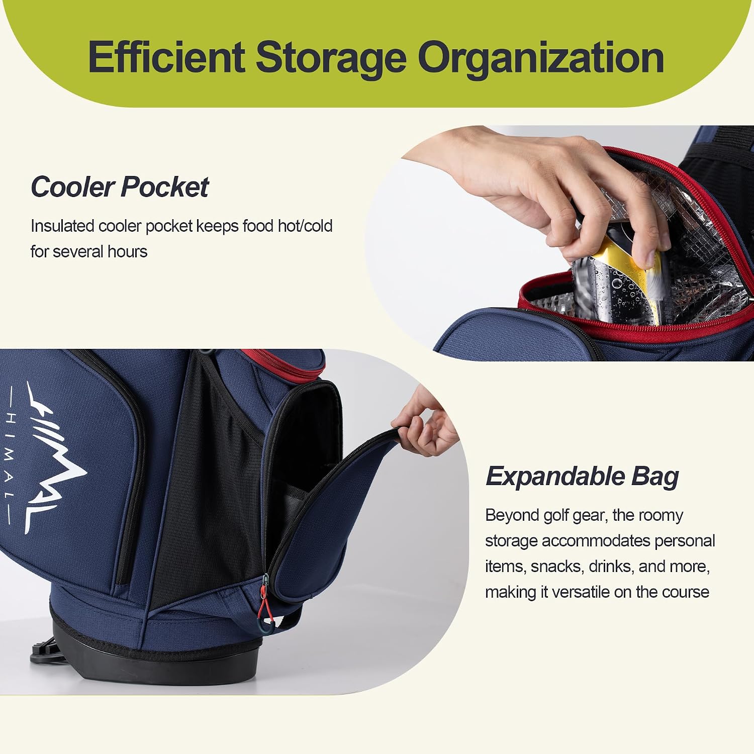 GoHimal 14 Way Golf Stand Bag, Golf Bags for Men with Stand, Top Dividers Ergonomic with 10 Pockets Golf Club Bags