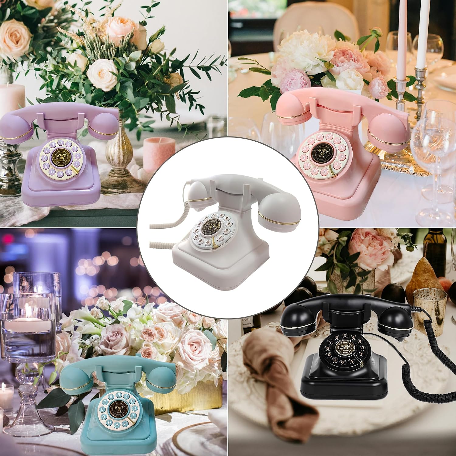 Audio Guest Book Wedding Phone: Record Customized Audio Messages with Voicemail, Vintage Phone Message Book, Wedding Guest Book for Wedding, Party, Confession (Black)