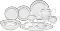 Lorren Home Trends 57-Piece Porcelain Dinnerware Set, Ballo, Service for 8