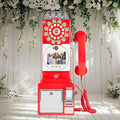 Video Audio Guest Book Wedding Phone, 1080p HD Video Audio Phone Guestbook, Customized Video Message, Five Levels Brightness, Can Record for 6-7 Hours, for Birthday, Wedding,Red-64GB