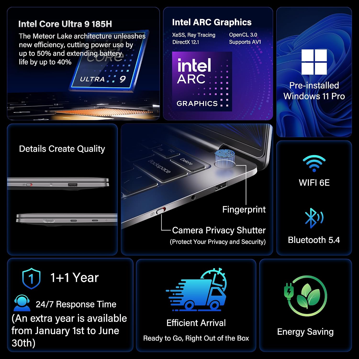 GEEKOM GeekBook X14 Pro Laptop, 2.2lbs Ultra Thin 14' 2.8K OLED Laptop Computer, Ultra 9 185H, 32GB LPDDR5x 7500MHz RAM 1TB SSD, Up to 16 Hour, 2X USB4, Fingerprint, Hub, Copilot, Windows 11 Pro