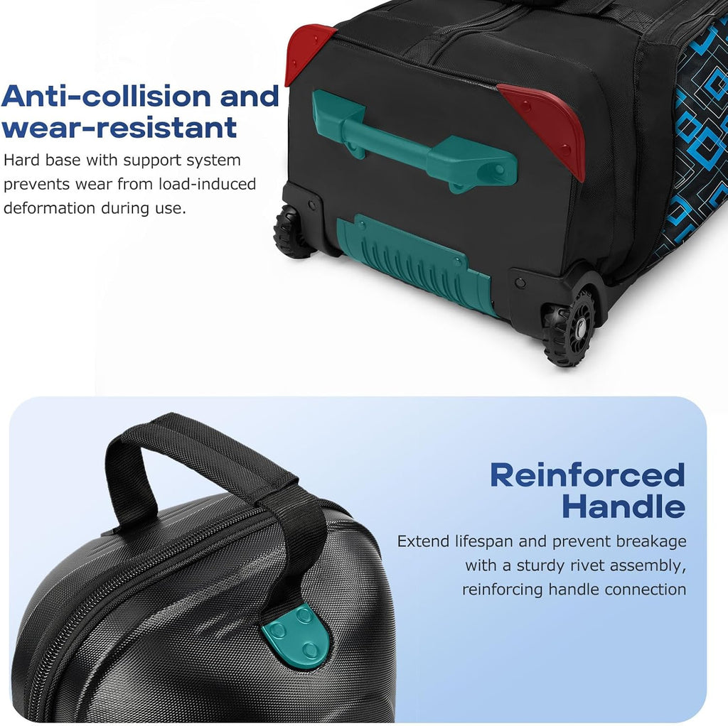Golf Travel Bags for Airlines with Reinforced Wheels, Hard Case Top and 1680D Heavy Duty Oxford Protect Golf Clubs, Lightweight and Easy to Use