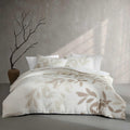 Calvin Klein - Queen Duvet Cover Set, Soft Cotton Bedding with Matching Shams, Floral Bed Essentials, Oeko-Tex Certified (Shadow Branches Beige, Queen)
