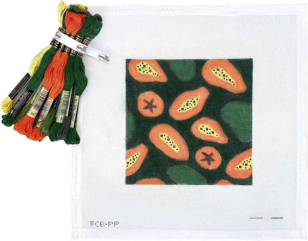 Sacramento Stitchery Needlepiont Hand-Painted Canvas for Beginners or Advance, 18CT(Fruit Slice - Papaya)